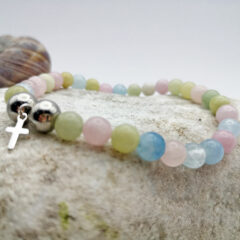 armband morganit kreuz