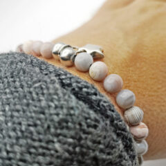 armband roter botswana achat mit silberstern