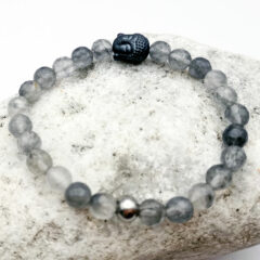 armband wolkenquarz mit hämatit buddha