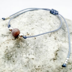 armband roter botswana achat mit silber kugeln