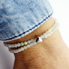 armband morganit mit hämatit herz