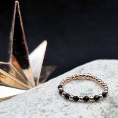 ring hämatit gold mit onyx