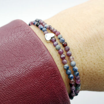armband rubin saphir mit hämatit herz – Bild 2