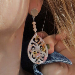 ohrringe resin anhänger mit rosenquarz