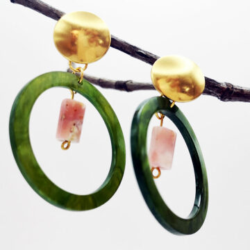 Ohrring-Resin-grün-pinkopal