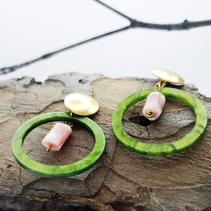 Ohrring-Resin-grün-pinkopal1