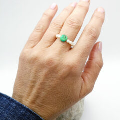 ring perlmutt mit grünen türkis