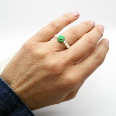 ring perlmutt mit grünen türkis