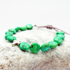 armband grüner türkis mit kreuz