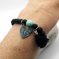 armband onyx mit herz