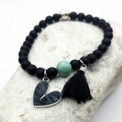 armband onyx mit herz