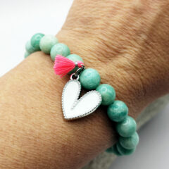 armband amazonit mit herz