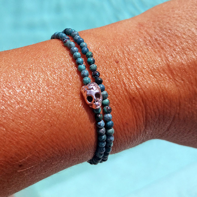 Armband-Türkis-Schädel