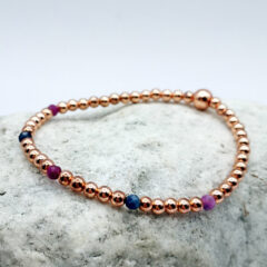 armband hämatit rosé mit rubin&saphir