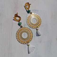 ohrringe stainless steel bohemian anhänger (vergoldet) mit türkis