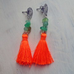 ohrringe chrysopras mit neon quaste