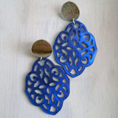 ohrringe perlmutt ornament azurblau