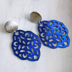 ohrringe perlmutt ornament azurblau